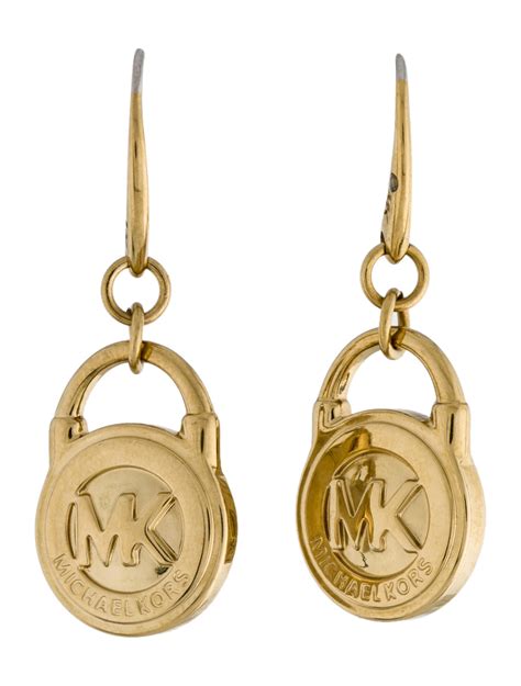 michael kors lock earrings|michael kors silver drop earrings.